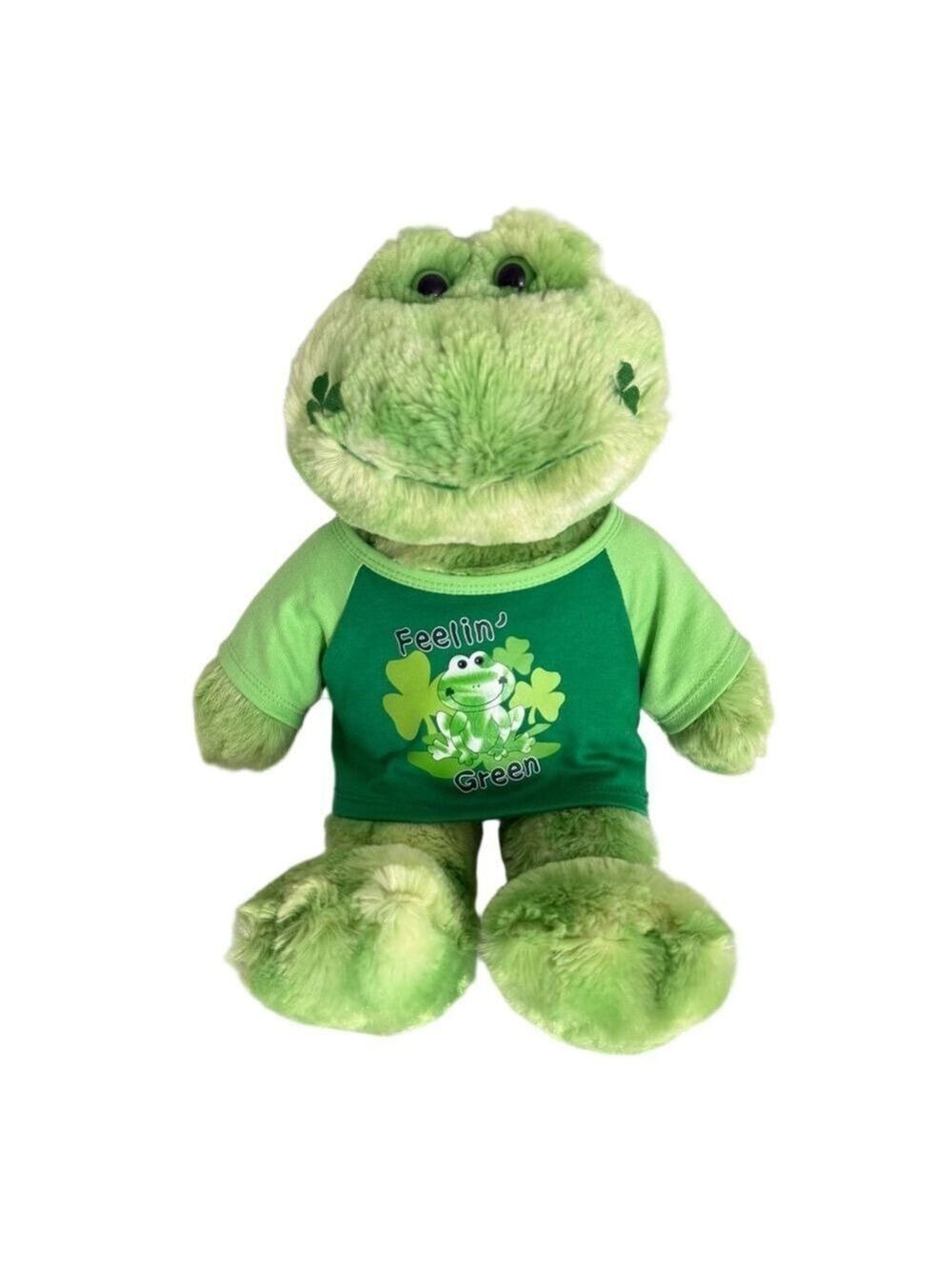 Build A Bear Workshop BAB Happy Go Lucky Frog Shamrock Plush Stuffed Animal